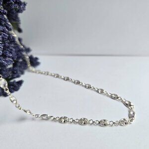Pure Sterling Silver Necklace with oval stones